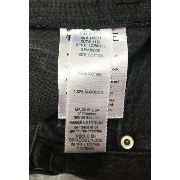 Frame Le Original Women's Buttonfly High-Rise Black Distressed Jeans Sz 26 - Picture 11 of 12